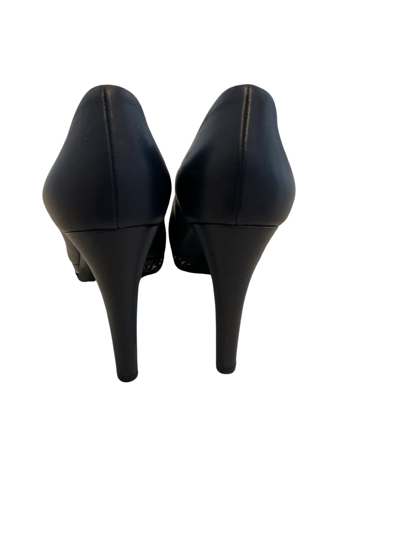 CHANEL navy/black heels